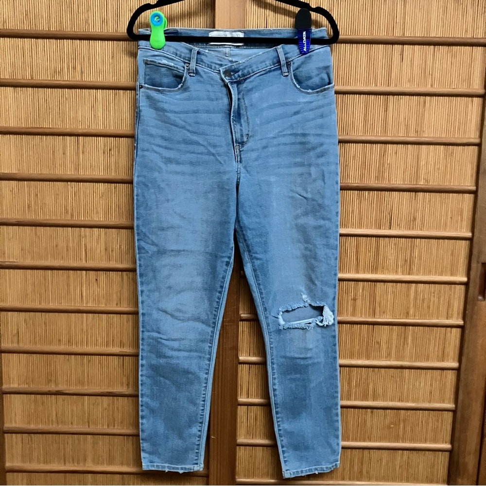 Abercrombie & Fitch Blue Skinny Jeans Distressed